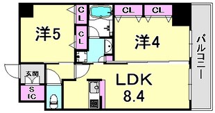 エステムプラザ神戸大開通ルミナスの物件間取画像